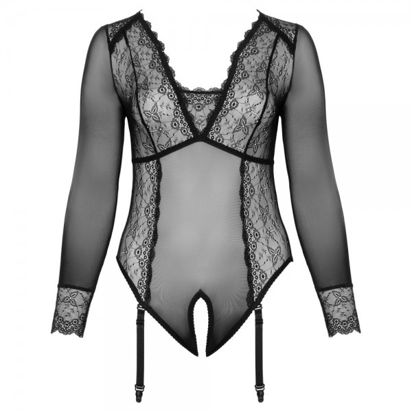 Cottelli Curves Long Sleeved Crotchless Body (Cottelli Collection) by www.whimzieme.com
